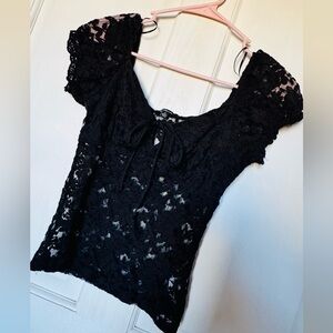 Ambiance Black Lace Blouse